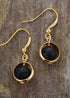 Boho Earrings, Dangle Earrings, Moon Blue Turquoise, Jasper, Lava